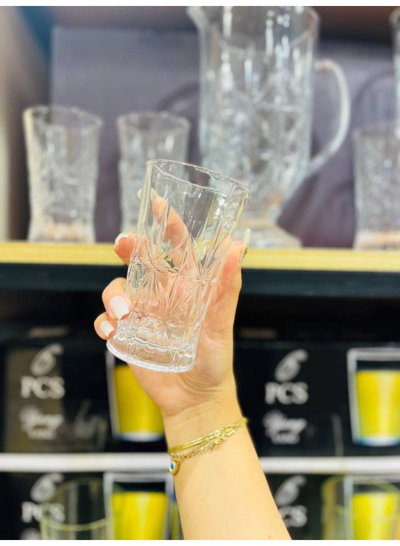 طقم دورق و معاه 6 كوبايات كريستال - Image 5